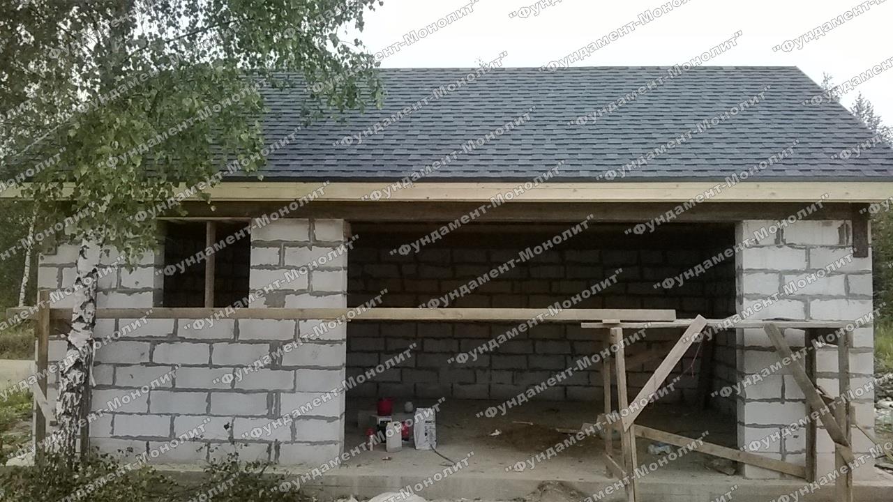 Строительство гаража из пеноблоков фото 19