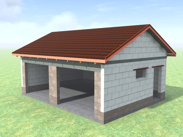 Строительство гаража из пеноблоков фото 4